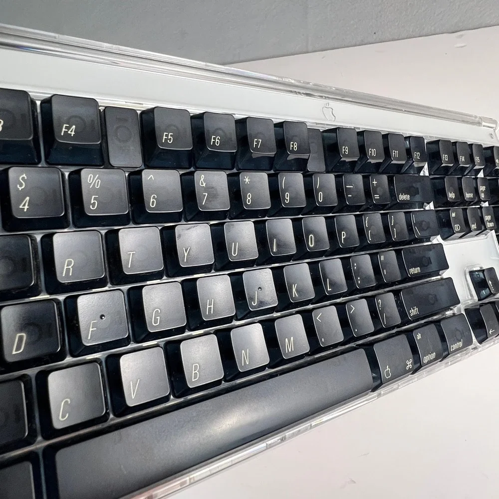 Apple Pro Keyboard M7803 USB Wired Black Clear Jelly Vintage Mac Accessory